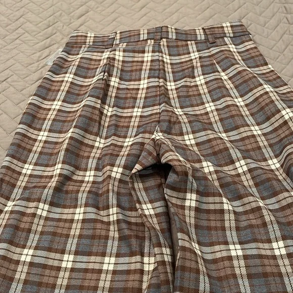 RSQ Womens Wide Leg Brown Plaid Pants/NWT/S - Picture 14 of 16